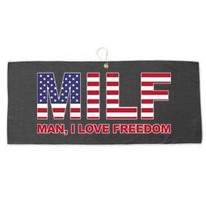 MILF Man I Love Freedom American Flag United States America Large Microfiber Waffle Golf Towel