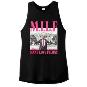 Milf Man I Love Felons Donald Trump Funny 2024 Election Gift Ladies PosiCharge Tri-Blend Wicking Tank