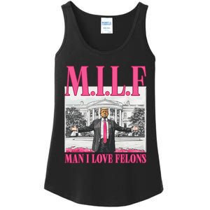 Milf Man I Love Felons Donald Trump Funny 2024 Election Gift Ladies Essential Tank