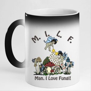 MILF Man I Love Fungi Mushroom Ideal For Valentine's Day 11oz Black Color Changing Mug