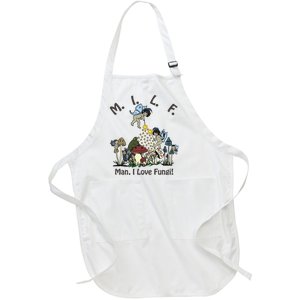 MILF Man I Love Fungi Mushroom Ideal For Valentine's Day Full-Length Apron With Pockets