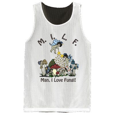 MILF Man I Love Fungi Mushroom Ideal For Valentine's Day Mesh Reversible Basketball Jersey Tank