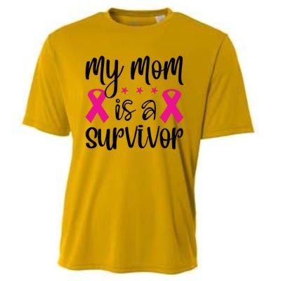 My Mom Is A Survivor Breast Cancer Awareness Cooling Performance Crew T-Shirt