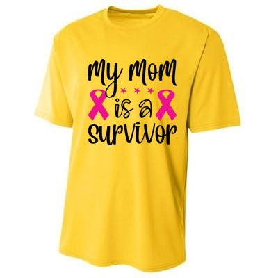 My Mom Is A Survivor Breast Cancer Awareness Performance Sprint T-Shirt