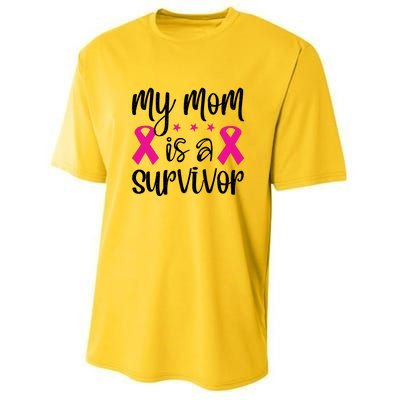 My Mom Is A Survivor Breast Cancer Awareness Youth Performance Sprint T-Shirt