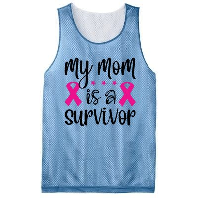 My Mom Is A Survivor Breast Cancer Awareness Mesh Reversible Basketball Jersey Tank