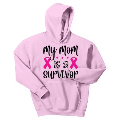 My Mom Is A Survivor Breast Cancer Awareness Kids Hoodie