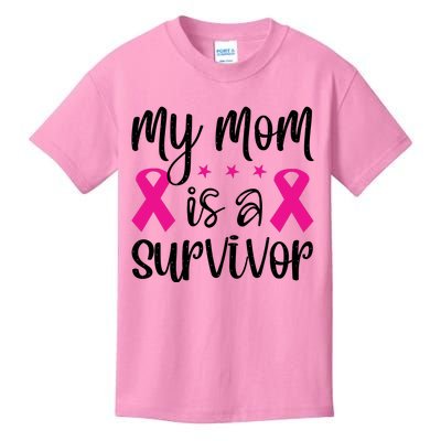 My Mom Is A Survivor Breast Cancer Awareness Kids T-Shirt