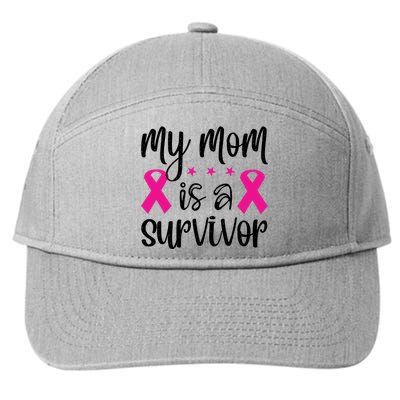 My Mom Is A Survivor Breast Cancer Awareness 7-Panel Snapback Hat