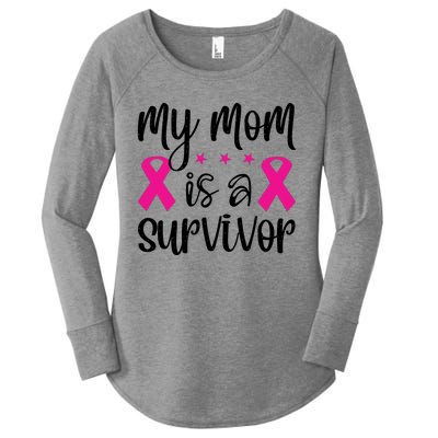 My Mom Is A Survivor Breast Cancer Awareness Women's Perfect Tri Tunic Long Sleeve Shirt