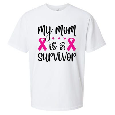 My Mom Is A Survivor Breast Cancer Awareness Sueded Cloud Jersey T-Shirt