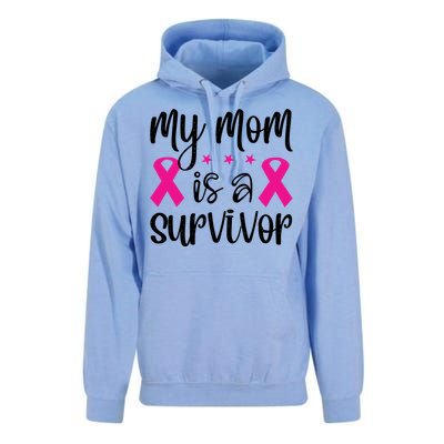 My Mom Is A Survivor Breast Cancer Awareness Unisex Surf Hoodie