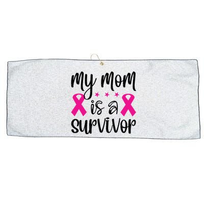 My Mom Is A Survivor Breast Cancer Awareness Large Microfiber Waffle Golf Towel