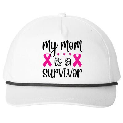 My Mom Is A Survivor Breast Cancer Awareness Snapback Five-Panel Rope Hat