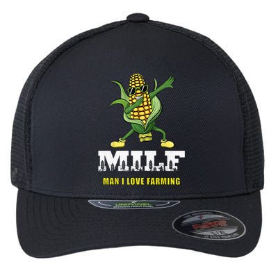 MILF Man I Love Farming Dabbing Corn Design Flexfit Unipanel Trucker Cap