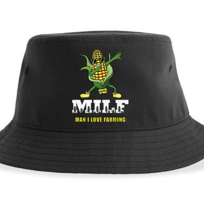 MILF Man I Love Farming Dabbing Corn Design Sustainable Bucket Hat