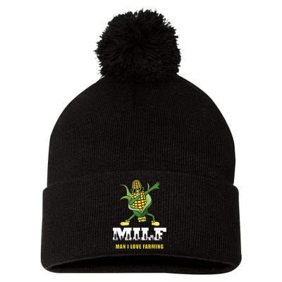 MILF Man I Love Farming Dabbing Corn Design Pom Pom 12in Knit Beanie