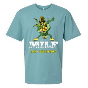 MILF Man I Love Farming Dabbing Corn Design Sueded Cloud Jersey T-Shirt