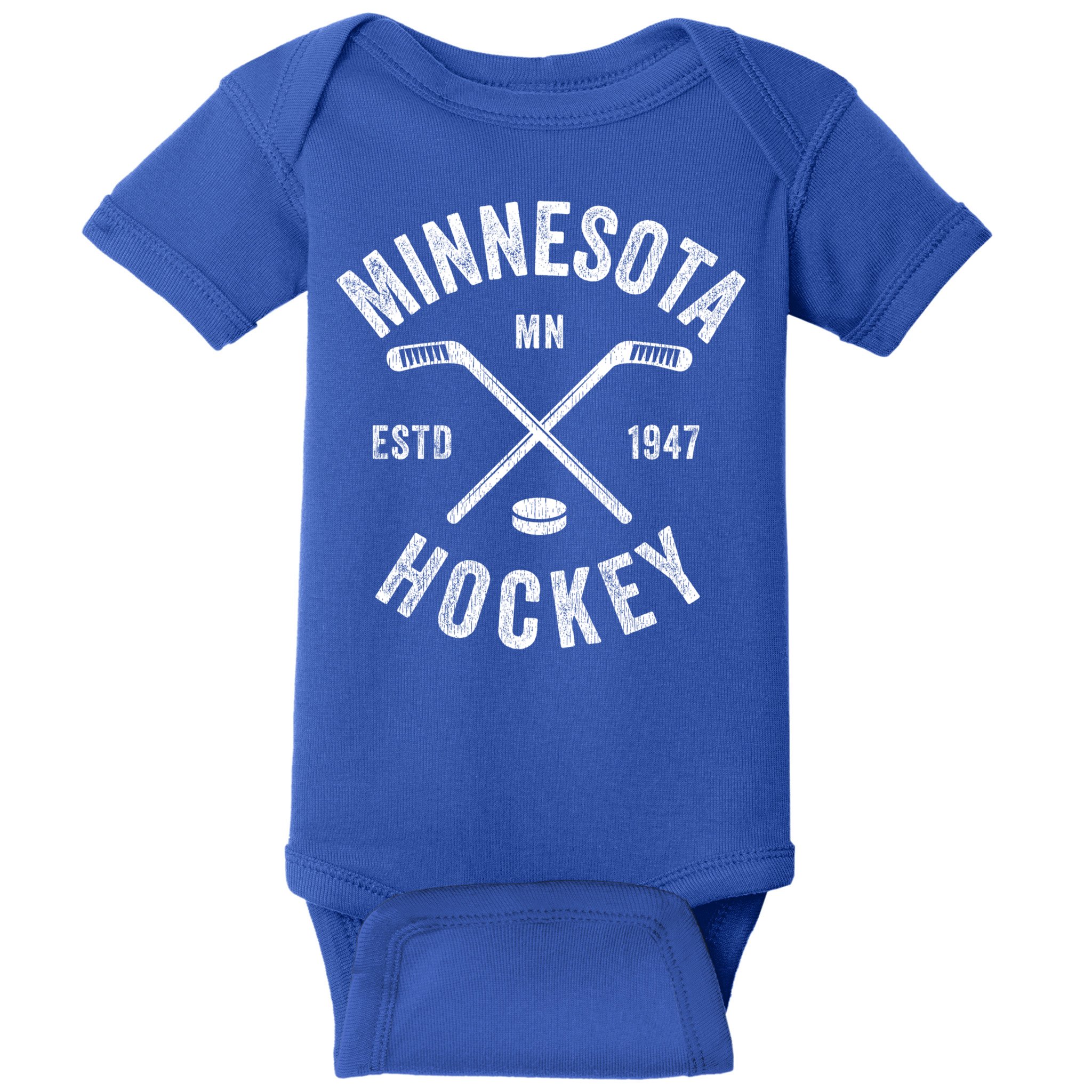 Minnesota Mn Ice Hockey Sticks Vintage Gift Cute Gift Baby Bodysuit