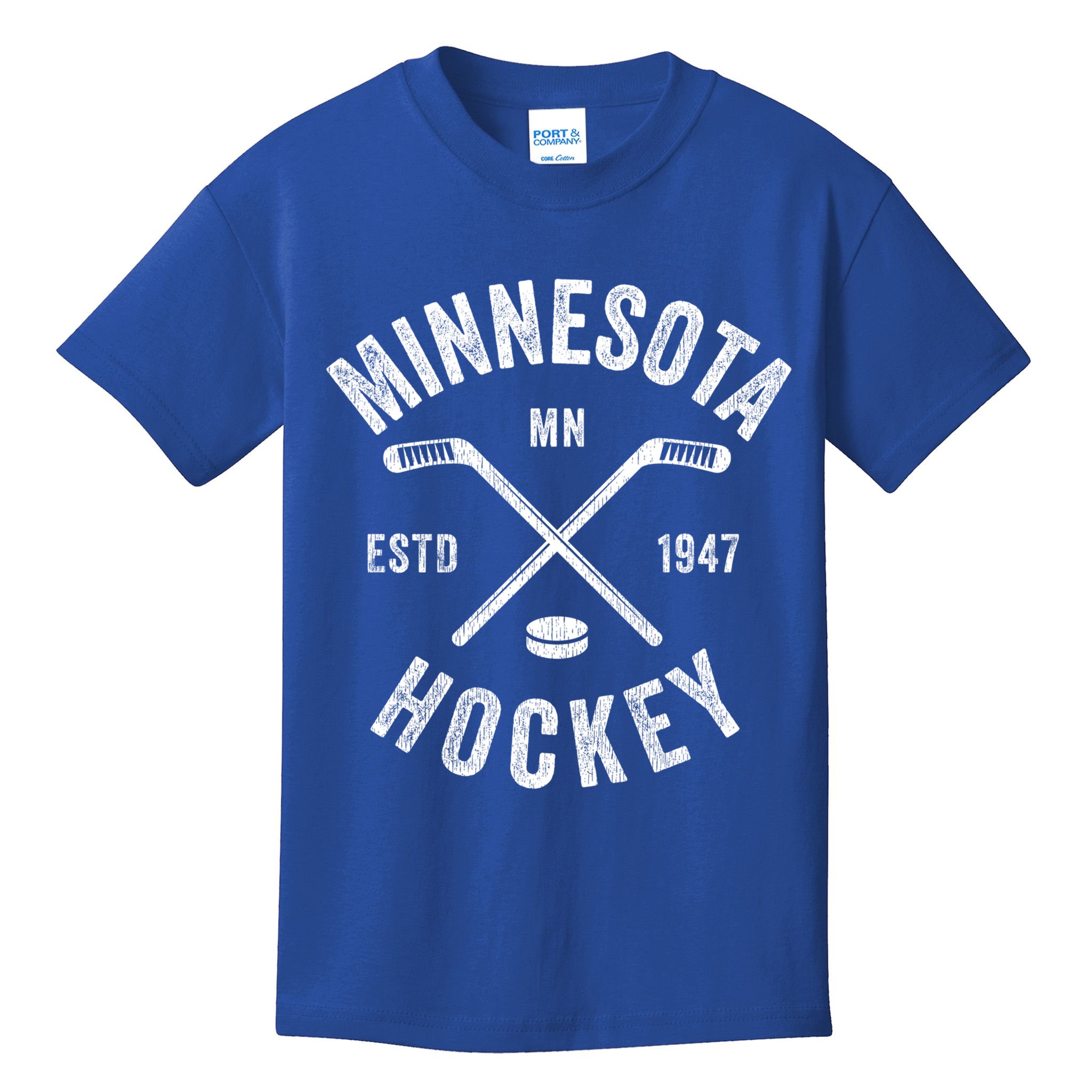 Minnesota Mn Ice Hockey Sticks Vintage Gift Cute Gift Kids T-Shirt