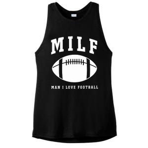 Milf Man I Love Football Game Day Ladies PosiCharge Tri-Blend Wicking Tank