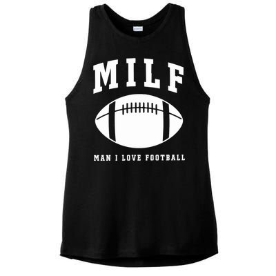 Milf Man I Love Football Game Day Ladies PosiCharge Tri-Blend Wicking Tank