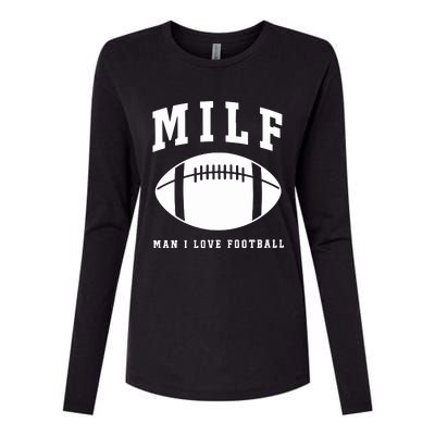 Milf Man I Love Football Game Day Womens Cotton Relaxed Long Sleeve T-Shirt