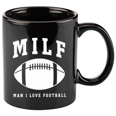 Milf Man I Love Football Game Day 11oz C Handle Ceramic Mug
