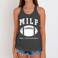 Milf Man I Love Football Game Day Women's Knotted Racerback Tank