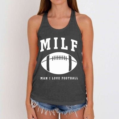 Milf Man I Love Football Game Day Women's Knotted Racerback Tank