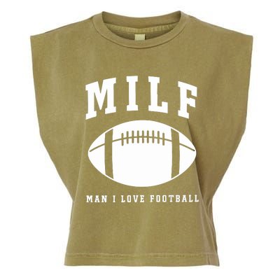 Milf Man I Love Football Game Day Garment-Dyed Women's Muscle Tee