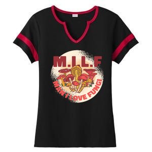 MILF Man I Love Fungi Funny Ladies Halftime Notch Neck Tee