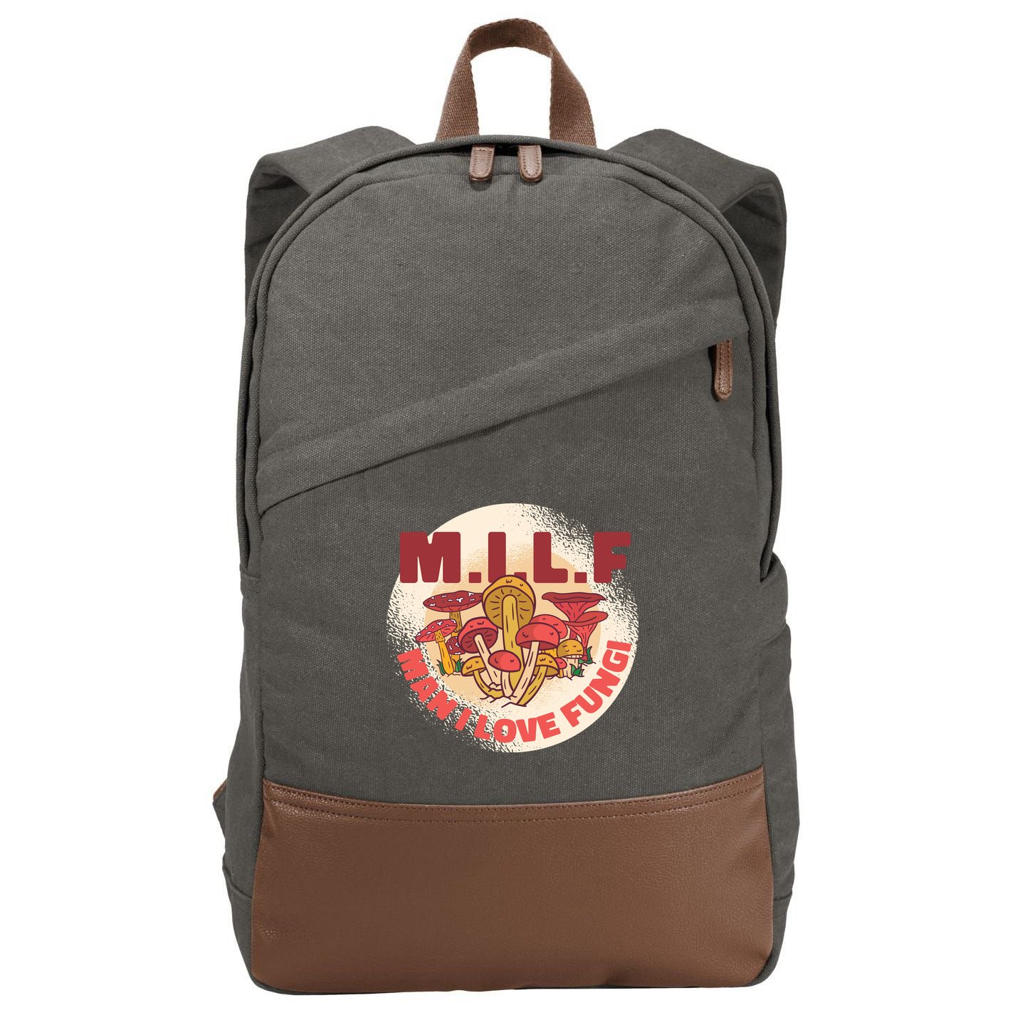 MILF Man I Love Fungi Funny Cotton Canvas Backpack