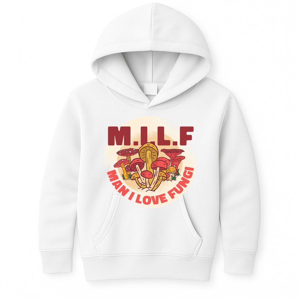 MILF Man I Love Fungi Funny Kids Hoodie