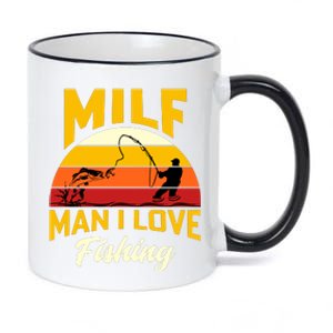 MILF Man I Love Fishing Camping Fish Funny 11oz Black Color Changing Mug