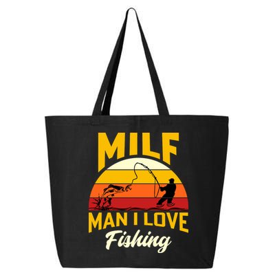 MILF Man I Love Fishing Camping Fish Funny 25L Jumbo Tote