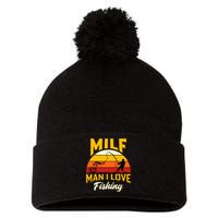 MILF Man I Love Fishing Camping Fish Funny Pom Pom 12in Knit Beanie