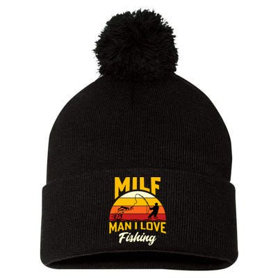 MILF Man I Love Fishing Camping Fish Funny Pom Pom 12in Knit Beanie