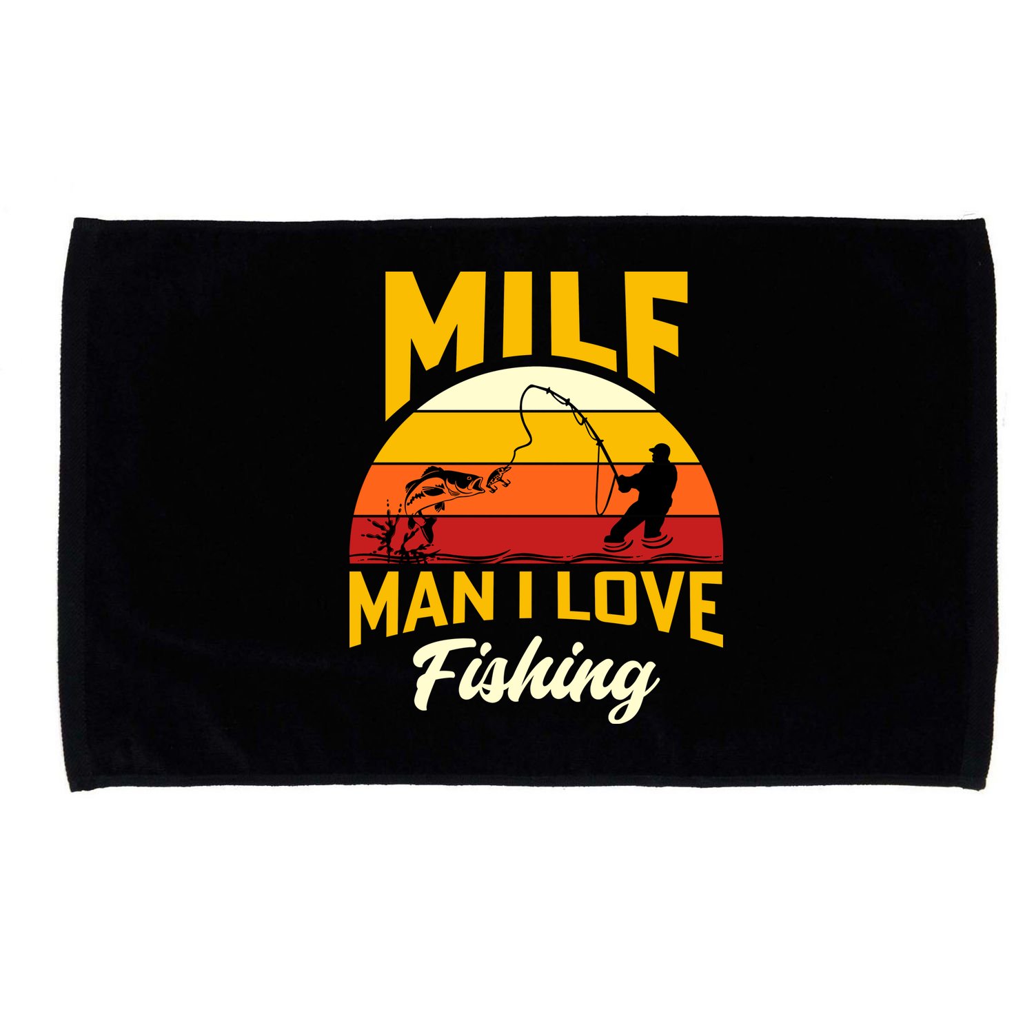 MILF Man I Love Fishing Camping Fish Funny Microfiber Hand Towel