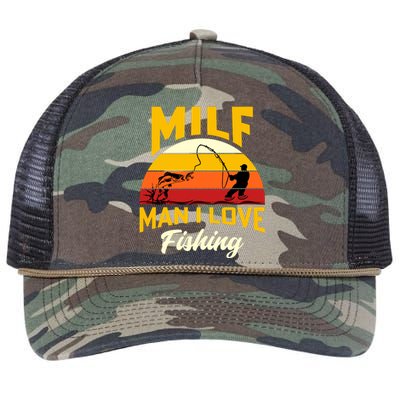 MILF Man I Love Fishing Camping Fish Funny Retro Rope Trucker Hat Cap