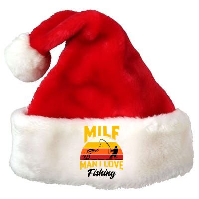 MILF Man I Love Fishing Camping Fish Funny Premium Christmas Santa Hat