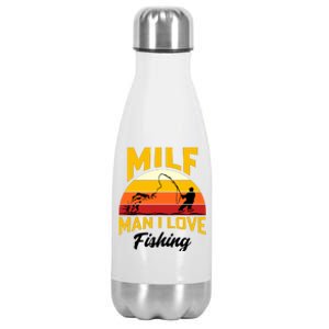 MILF Man I Love Fishing Camping Fish Funny Stainless Steel Insulated Water Bottle