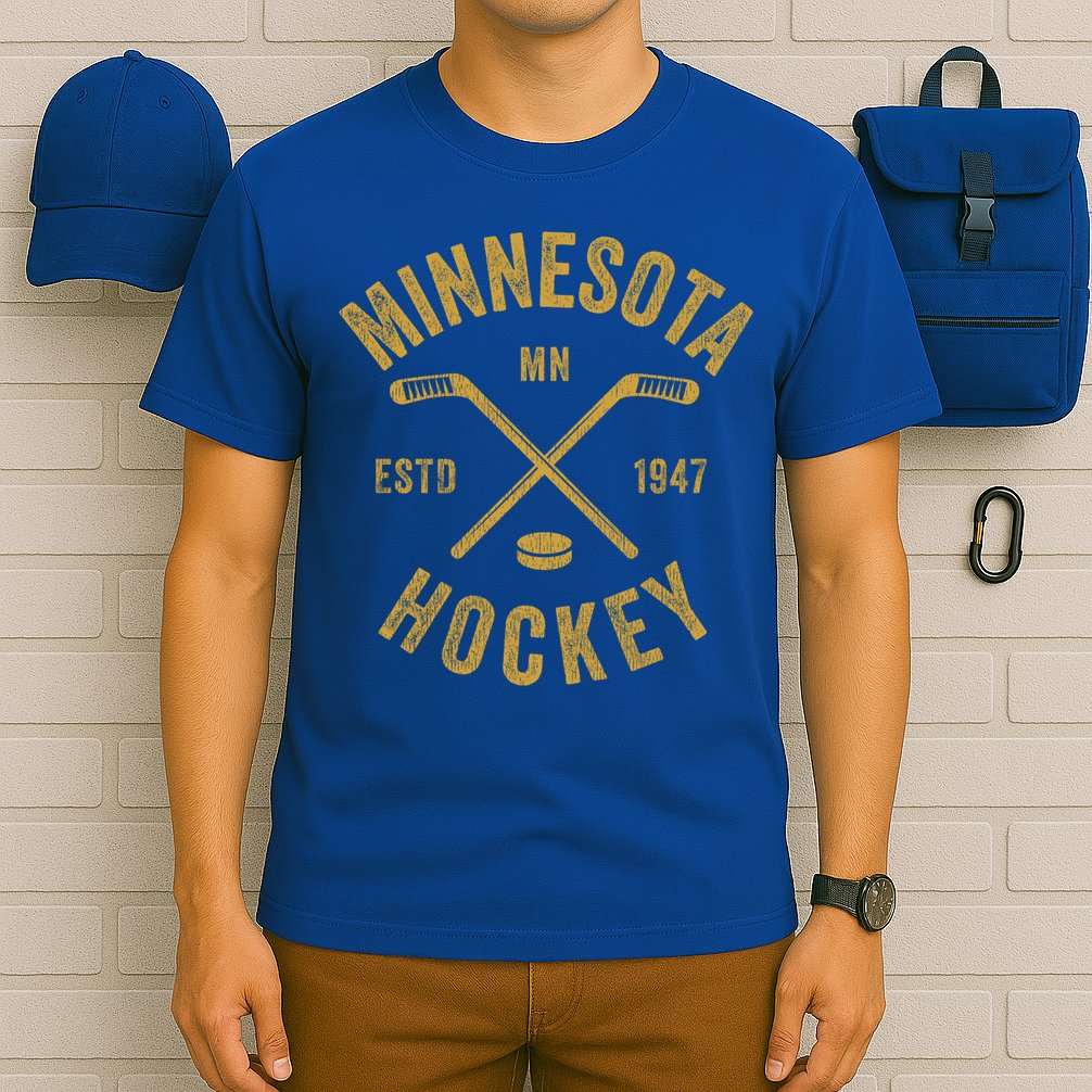 Minnesota Mn Ice Hockey Sticks Vintage Gift Meaningful Gift T-Shirt
