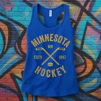 Minnesota Mn Ice Hockey Sticks Vintage Gift Meaningful Gift Womens Tank Top