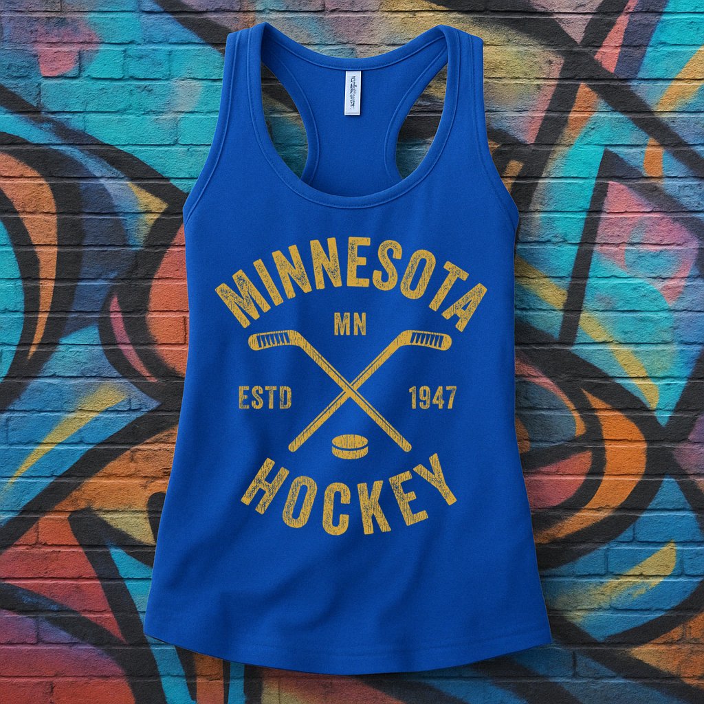 Minnesota Mn Ice Hockey Sticks Vintage Gift Meaningful Gift Womens Tank Top