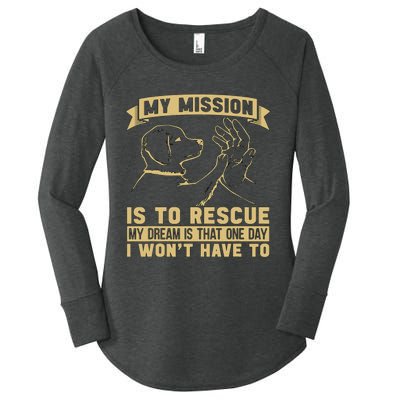 My Mission Is To Rescue Injured Love Animals Abandoned Pets Women's Perfect Tri Tunic Long Sleeve Shirt