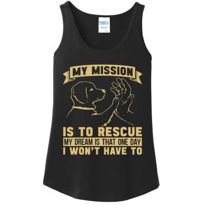 My Mission Is To Rescue Injured Love Animals Abandoned Pets Ladies Essential Tank