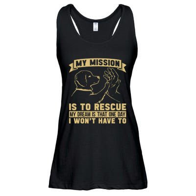 My Mission Is To Rescue Injured Love Animals Abandoned Pets Ladies Essential Flowy Tank