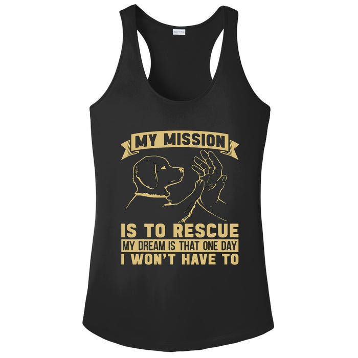 My Mission Is To Rescue Injured Love Animals Abandoned Pets Ladies PosiCharge Competitor Racerback Tank