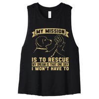 My Mission Is To Rescue Injured Love Animals Abandoned Pets Women's Racerback Cropped Tank